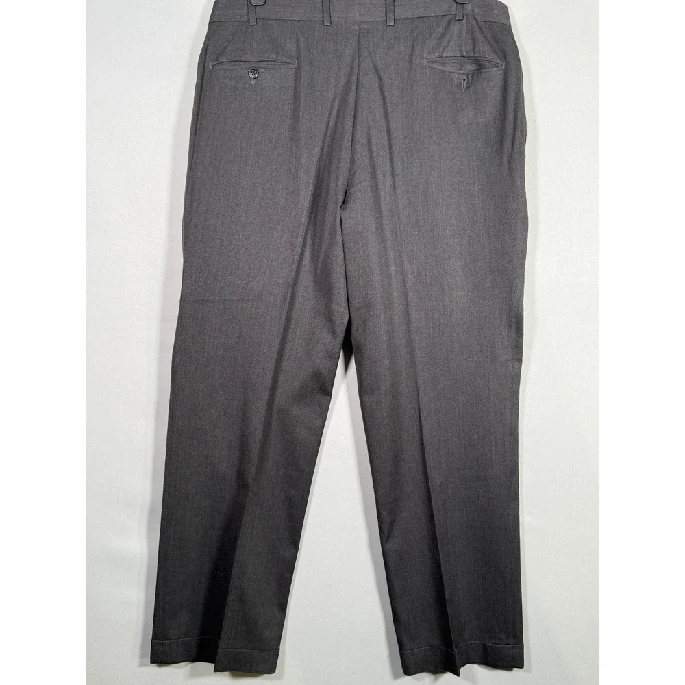 Brooks‎ Brothers 36x27 Gray 100% Wool Madison Flat Front Men's Pants Dressy Soft